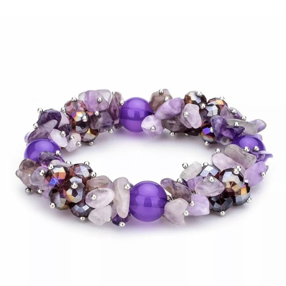 Natural Gem Stone stretch Crystal Bracelet Boho Bangles Bracelet Women’s Jewelry